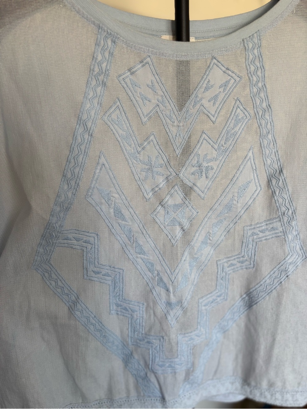 Meadow Rue Light Blue Embroidered Tunic Top - Picture 2 of 4